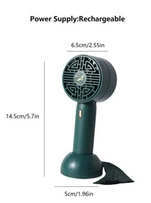 1入組ABS小風扇,現代綠色便攜式USB可充電口袋式扇子適用於戶外 - 綠色 - 查看 3