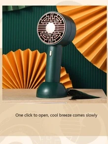 1入組ABS小風扇,現代綠色便攜式USB可充電口袋式扇子適用於戶外 - 綠色 - 查看 4