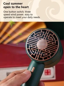 1入組ABS小風扇,現代綠色便攜式USB可充電口袋式扇子適用於戶外 - 綠色 - 查看 5