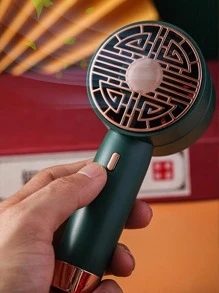 1入組ABS小風扇,現代綠色便攜式USB可充電口袋式扇子適用於戶外 - 綠色 - 查看 2