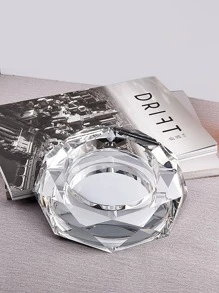 1入組金色/透明/黑色水晶玻璃煙灰缸，雪茄香煙煙灰缸架家庭辦公桌 - 黑色 - 查看 5