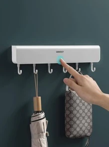 1入組多功能牆現代免打孔掛壁式衣服儲物鉤 - 灰色 - 查看 1