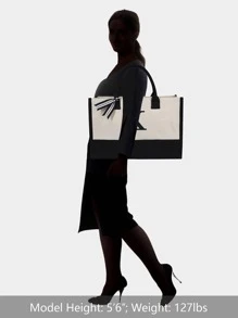 Túi tote ban đầu /Vải, Túi quà cá nhân, Thích hợp cho đám cưới, sinh nhật, bãi biển, ngày lễ, là một món quà tuyệt vời cho phụ nữ, mẹ, giáo viên, bạn bè, phù dâu, học sinh, đi học, túi lớn, - Màu be - Xem 4