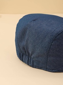 1pc Baby Solid Flat Cap For Daily Life - Blue - View 3