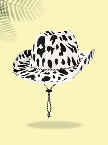 Cow Pattern Cowboy Hat Boho Leopard Print