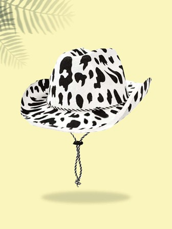 Cow Pattern Cowboy Hat Boho Leopard Print