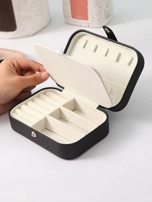 1pc Casual Multi-grid Jewelry Storage Box For Women For Jewelry Organization - Black - View 2