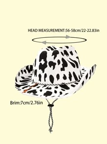 Cow Pattern Cowboy Hat Boho Leopard Print