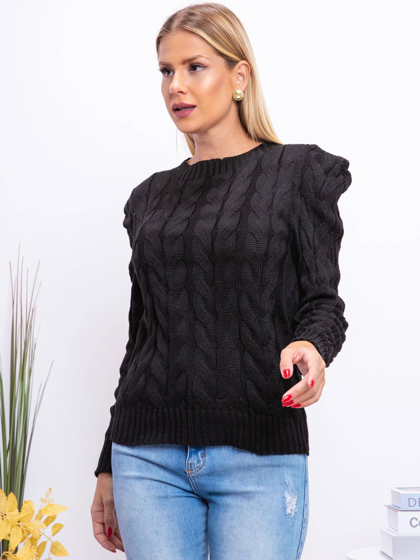 Women Sweaters - 黑色 - 查看 1