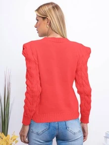Women Sweaters - Burnt Orange - View 2