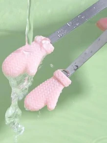 3入組/6入組不滑動不銹鋼食品夾，可愛的手掌手套心形燒烤牛排夾、餐廳水果沙拉夾、家庭麵包夾、冰夾、咖啡型糖果夾、硅膠製冰夾，耐熱食品夾，家庭烹飪廚具及配件 - 紫色 - 查看 4