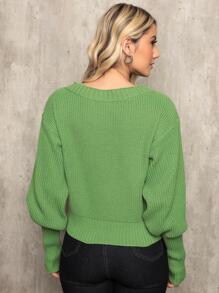 Women Sweaters - 綠色 - 查看 5