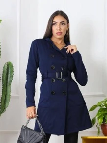 Women Overcoats - Màu xanh hải quân - Xem 2
