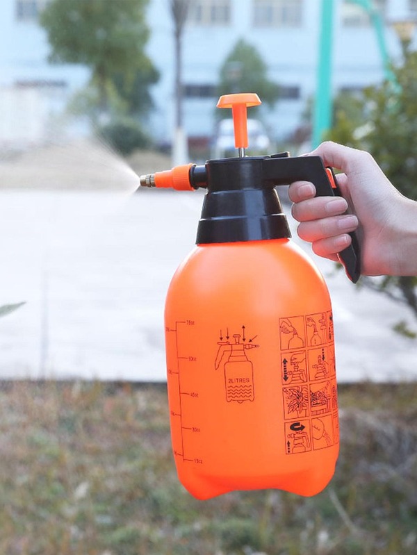 1pc Plastic Watering Spray Bottle, Modern Orange Watering Can For Garden
