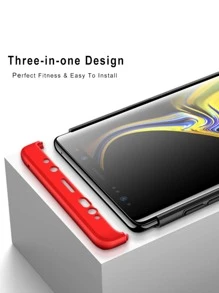 Slim 3 In 1 Case For Galaxy J6 PLUS / J6 PRIME Thin Light Rigid Skin Black With Red - Black - View 2