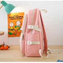 Mochila coreana de 4 piezas con pines y oso colgante 009 - Azul - Ver 5