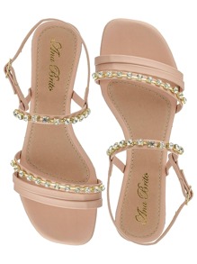 Women Flat Sandals - Màu hồng gỉ - Xem 3