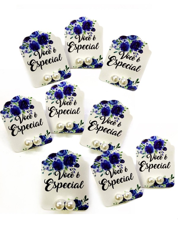 50 pares - Brinco Pérola com Tag  Especial Casamento Noivado Hora do Sapatinho da Noiva Operação Lua de Mel
