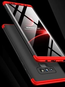 Slim 3 In 1 Case For Galaxy J6 PLUS / J6 PRIME Thin Light Rigid Skin Black With Red - Black - View 4