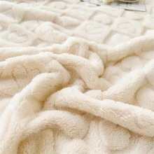 1 Chiếc Chăn Thiết Kế Hình Trái Tim Màu Trắng, Chất Liệu Vải Đơn Giản Mềm Mại Chăn Trang Trí Cho Phòng Ngủ - trắng - Xem 6