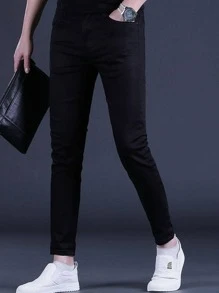 Men Jeans - 黑色 - 查看 1
