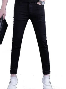 Men Jeans - 黑色 - 查看 5