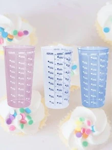 Copo Graduado Medidor Dosador Cores Sortidas Receitas 500ml - Xícara, Ml, Gramas, Açúcar, Farinha, Semolina, Arroz, Chocolate - Multicolorido - Visão 2