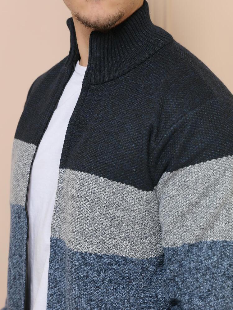 Men Cardigans - Blue - View 4