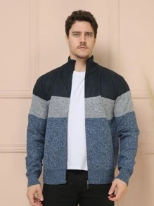 Men Cardigans - Blue - View 2
