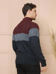 Men Cardigans - عنابي اللون - مشاهدة 3