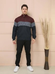 Men Cardigans - عنابي اللون - مشاهدة 6
