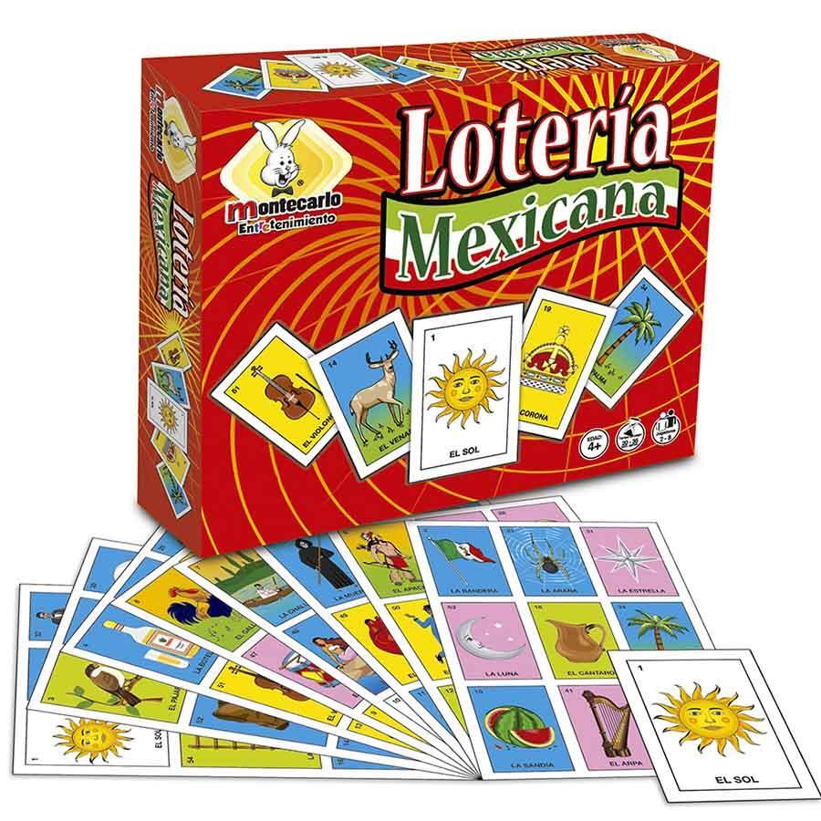 Loteria Mexicana Juego Mesa Tradicional Fiesta Famila Clasico Novedades Montecarlo - Rojo y blanco - Ver 1