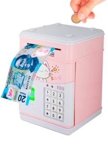 Electronic Piggy Bank Key Safe Box For Girls Fingerprint - Multicolor - View 1