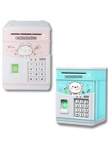 Electronic Piggy Bank Key Safe Box For Girls Fingerprint - Multicolor - View 3