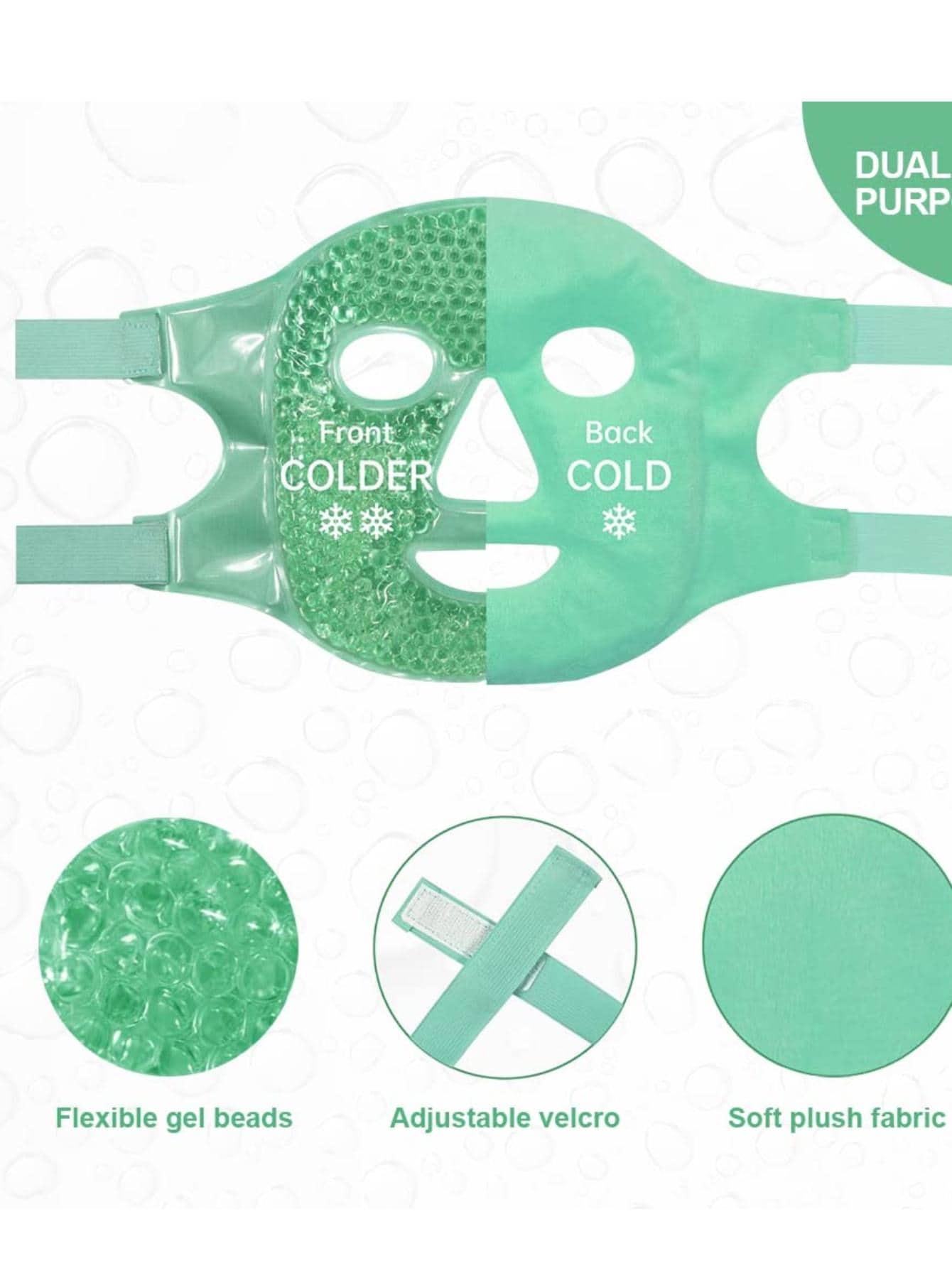 Mascara Relajante Hidrogel Frio Calor - Azul menta - Ver 1