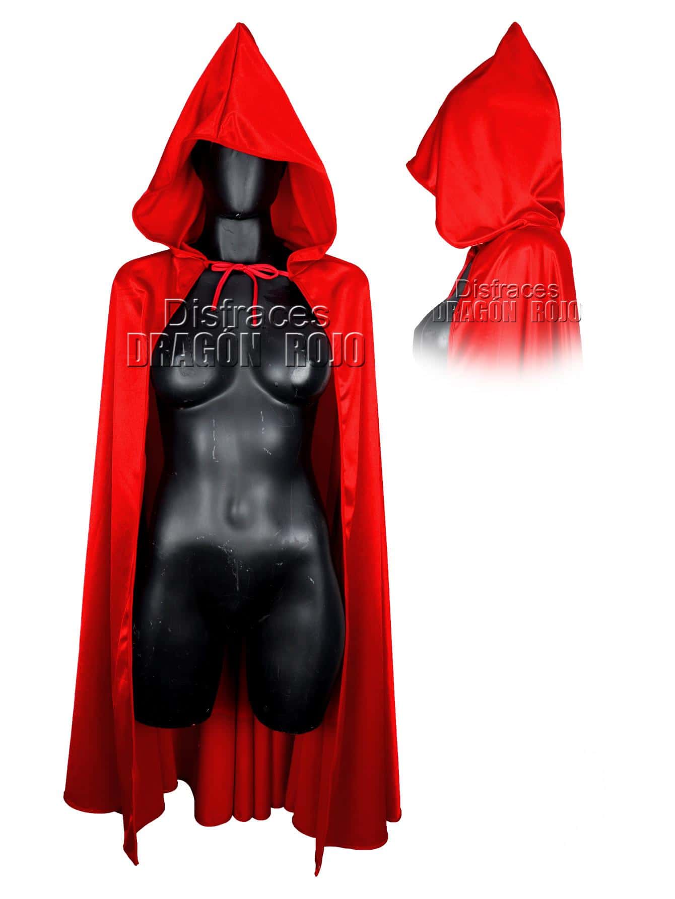Capa Caperucita Roja Caperuza Adulto / Mujer Disfraz Halloween Mujer - Rojo - Ver 1