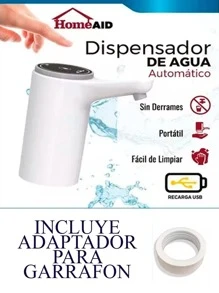 Dispensador de agua bomba electrica recargable con cable USB HOMEAID 025 - Blanco - Ver 2