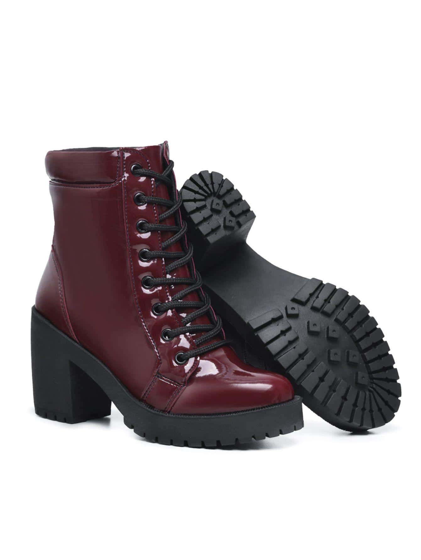 Women Fashion Boots - 紅色 - 查看 1