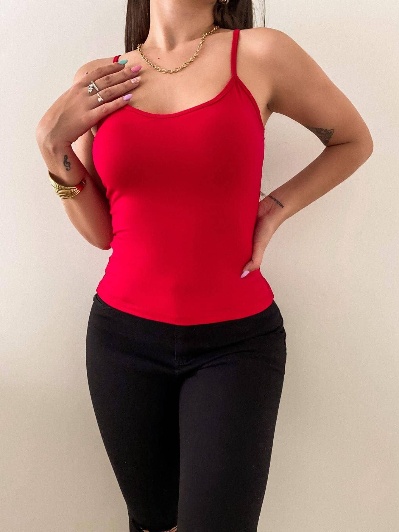 Women Tank Tops & Camis - Rojo - Ver 1