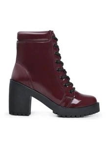 Women Wedge Boots - 紅色 - 查看 3