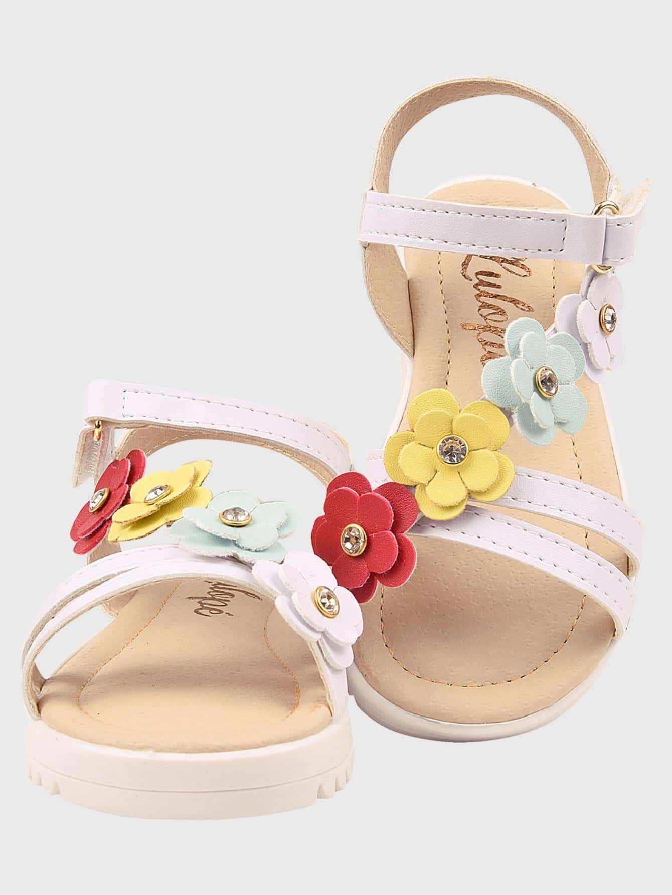 Kids Flat Sandals - White - View 1