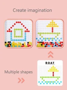 1入幼兒用帶支架磁性畫板,大型磁性筆和磁珠塗鴉板,磁性畫點藝術,男孩和女孩生日禮物 - 粉色 - 查看 4