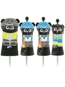 1 pieza Funda con diseño de dibujos animados PU palo de golf - Negro - Ver 1