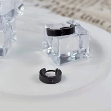 1Pair Fashion Stainless Steel Minimalist Hoop Earrings For Men Women For Gift Black Fashionable Popular Jewelry Gift Party