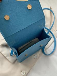 Fashion Explosive Handbag New Simple Solid Color Shoulder Crossbody Bag Women's Bag - Baby Blue - View 6