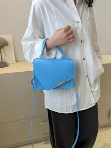 Fashion Explosive Handbag New Simple Solid Color Shoulder Crossbody Bag Women's Bag - Baby Blue - View 2