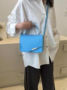 Fashion Explosive Handbag New Simple Solid Color Shoulder Crossbody Bag Women's Bag - Baby Blue - View 3