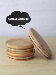 Kit 4 Glass Jars 1.1L Round Airtight Bamboo Lid - - Trong sáng - Xem 2