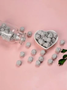 50pcs/set Creative Silicone Geometric DIY Bead For Women For DIY Jewelry Making - Multicolor - View 3