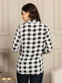 Plus Size Blouses - Black and White - View 2